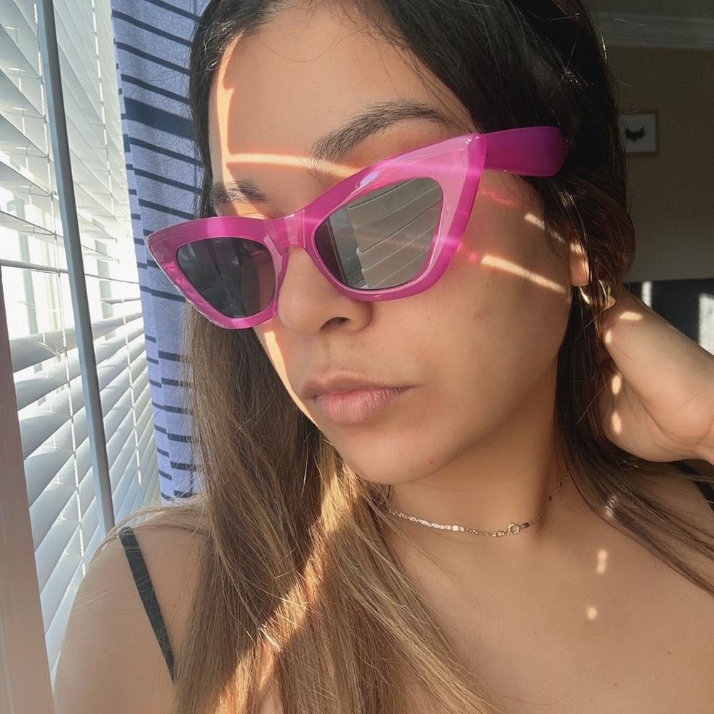 Pink cat eye sunglasses